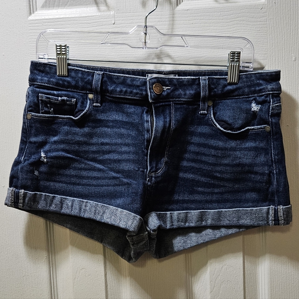 PAIGE Dark Blue Jean Shorts